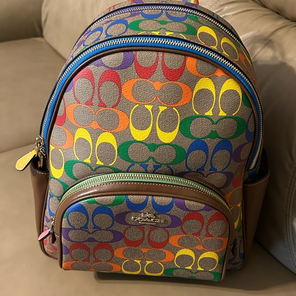 Coach Multicolor Rainbow Pride Edition Signature Campus Backpack